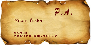 Péter Áldor névjegykártya